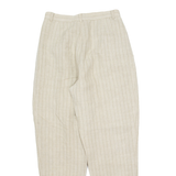 STEFANEL Striped Womens Trousers Beige Relaxed Tapered 90s W26 L28