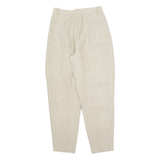 STEFANEL Striped Womens Trousers Beige Relaxed Tapered 90s W26 L28