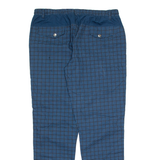 EAST COAST Check Mens Trousers Blue Relaxed Straight W36 L34
