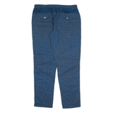 EAST COAST Check Mens Trousers Blue Relaxed Straight W36 L34