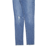 LEVI'S 711 Distressed Womens Jeans Blue Slim Skinny Stone Wash W28 L30