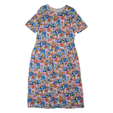 GREEN COTTON BY PETER HAAN Womens A-Line Dress Pink Floral Short Sleeve Long L