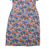 GREEN COTTON BY PETER HAAN Womens A-Line Dress Pink Floral Short Sleeve Long L