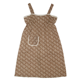 Womens A-Line Dress Brown Floral Sleeveless Midi XL