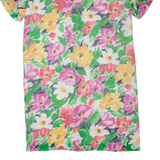 MARK WALD Womens Shift Dress Cream 90s Floral Short Sleeve Midi XL