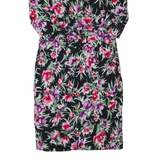 KARIN STEVENS Petite Womens Pencil Dress Black 90s Floral Midi S
