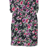 KARIN STEVENS Petite Womens Pencil Dress Black 90s Floral Midi S