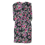 KARIN STEVENS Petite Womens Pencil Dress Black 90s Floral Midi S
