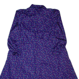 DIOLEN Womens A-Line Dress Purple 90s Spotted Long Sleeve Long L