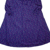 DIOLEN Womens A-Line Dress Purple 90s Spotted Long Sleeve Long L