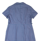 Womens Shift Dress Blue 90s Striped Short Sleeve Midi XL