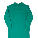 Womens Pencil Dress Green 90s Long Sleeve Midi L