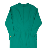 Womens Pencil Dress Green 90s Long Sleeve Midi L