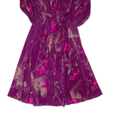 ARCHA Womens A-Line Dress Purple Floral Long Sleeve Midi S