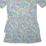 Womens Shift Dress Cream 80s Floral Midi XL