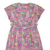 Womens Day Dress Pink 90s Floral Short Sleeve Midi L