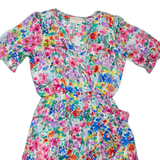 MA CHIC BOUTIQUE Womens Fit & Flare Dress Cream Floral Knee Length S