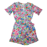 MA CHIC BOUTIQUE Womens Fit & Flare Dress Cream Floral Knee Length S