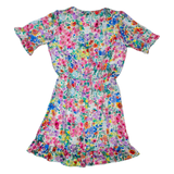 MA CHIC BOUTIQUE Womens Fit & Flare Dress Cream Floral Knee Length S