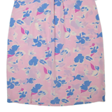 Oversized Womens Shift Dress Pink 90s Floral Short Sleeve Midi L