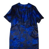 Womens Pencil Dress Black Floral Short Sleeve Midi L