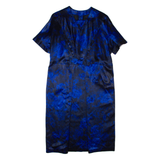 Womens Pencil Dress Black Floral Short Sleeve Midi L