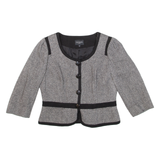 HOBBS LONDON Womens Blazer Jacket Grey Knit Wool M