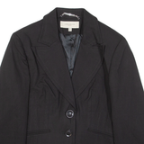 KAREN MILLEN Womens Blazer Jacket Black Knit Wool UK 14