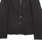 KAREN MILLEN Womens Blazer Jacket Black Knit Wool UK 14