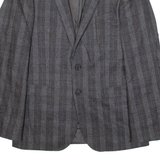 HUGO BOSS Mens Blazer Jacket Grey Knit Wool Check M