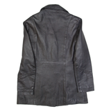 LEATHER ZONE Womens Blazer Jacket Black Leather M