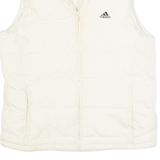 ADIDAS Womens Puffer Gilet Beige UK 14