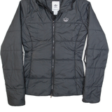 ADIDAS Womens Puffer Jacket Black Hooded UK 8