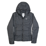 ADIDAS Womens Puffer Jacket Black Hooded UK 8