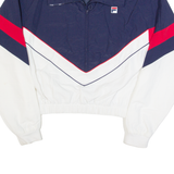 FILA 1/2 Zip Up Cropped Womens Pullover Jacket Blue Chevron XS
