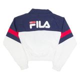 FILA 1/2 Zip Up Cropped Womens Pullover Jacket Blue Chevron XS