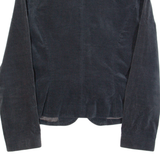 PIU & PIU Womens Blazer Jacket Black Velvet 90s S