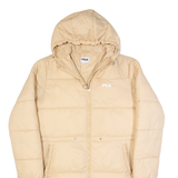FILA Womens Puffer Coat Beige Hooded S