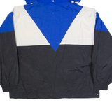 REEBOK Mens Rain Jacket Black Hooded Colourblock L