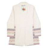 DESIGUAL Womens Overcoat Coat White Striped M