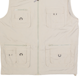 JIN TAN Utility Mens Gilet Beige L