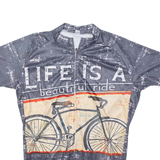 Full Zip Cycling Mens Jersey Grey 3XL