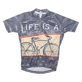 Full Zip Cycling Mens Jersey Grey 3XL
