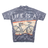 Full Zip Cycling Mens Jersey Grey 3XL