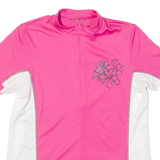 RACER Floral Cycling Womens Jersey Pink 1/4 Zip S