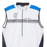RACER Cycling Mens Jersey White Sleeveless 1/2 Zip XL