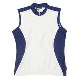Cycling Womens Jersey White Sleeveless 1/2 Zip L