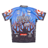 ADRENALINA Flamed Cycling Mens Jersey Blue 1/2 Zip L