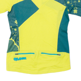 QLOOM Floral Cycling Womens Jersey Yellow 1/4 Zip M