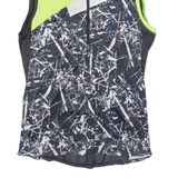 KALENJI Paint Splatter Cycling Mens Jersey Grey 1/2 Zip M